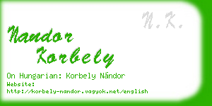 nandor korbely business card